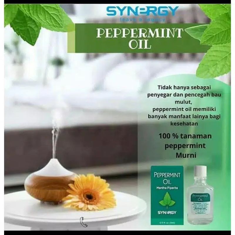 MINYAK ANGIN OBAT HERBAL MUAL PUSING / SAKIT KEPALA PEPPERMINT OIL SYNERGY 5ml