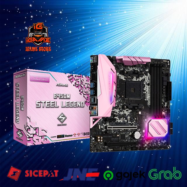 ASROCK B450M STEEL LEGEND PINK EDITION (Socket AM4) MANTUL GAN
