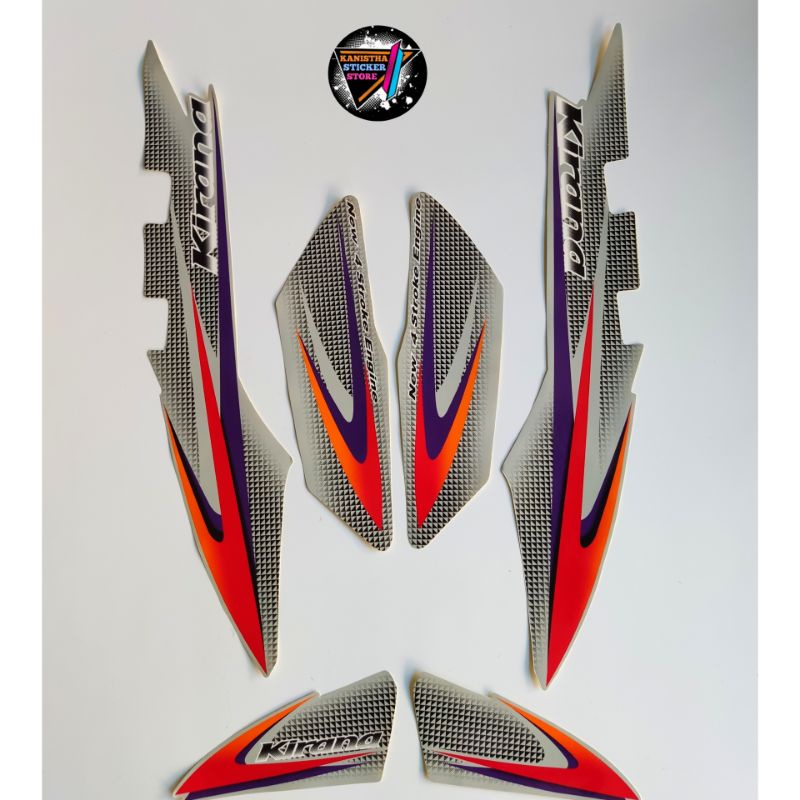 striping honda kirana warna silver merah , sticker list body motor honda kirana terbaik