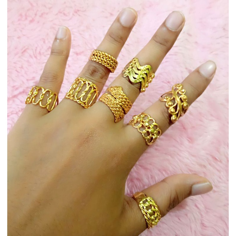 Cincin Tempahan Lapis Emas 24 Karat Mewah.