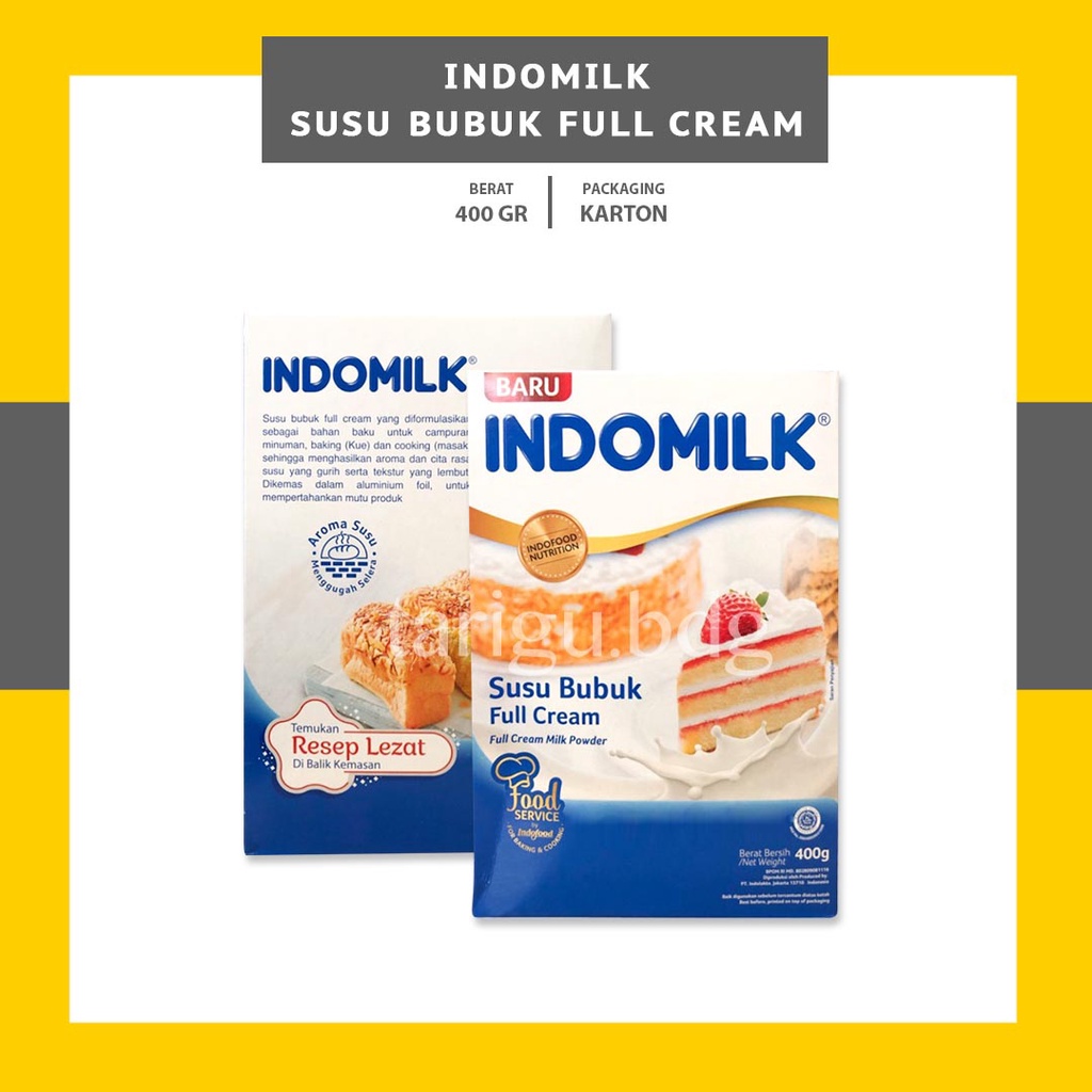 SUSU BUBUK FULL CREAM INDOMILK BAKER'S MIX 500GR - SUSU BUBUK BAKERMIX WHOLEMILK POWDER BAKING COOKING - SUSU INDOMILK