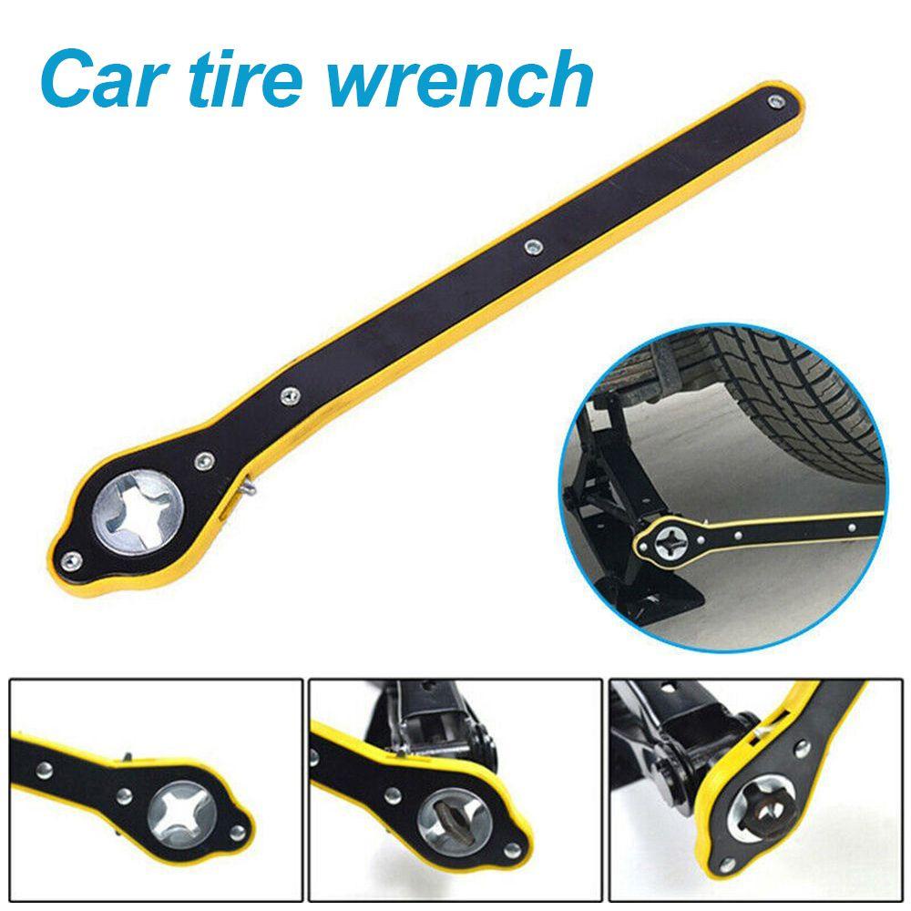 Solighter Car Jack Ratchet Wrench Sekrup Alat Perbaikan Mobil Garasi Ban Roda Handle Hemat Tenaga Kerja