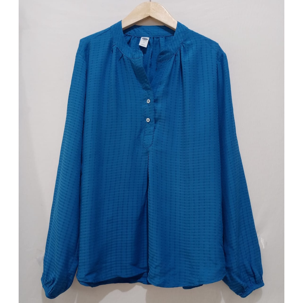 Ladies Blouse Old Navy/BLOUSE OLD NAVY/BLOUSE WANITA TERBARU/BLOUSE WANITA TERMURAH/BLOUSE FLORAL-ROYAL BLUE
