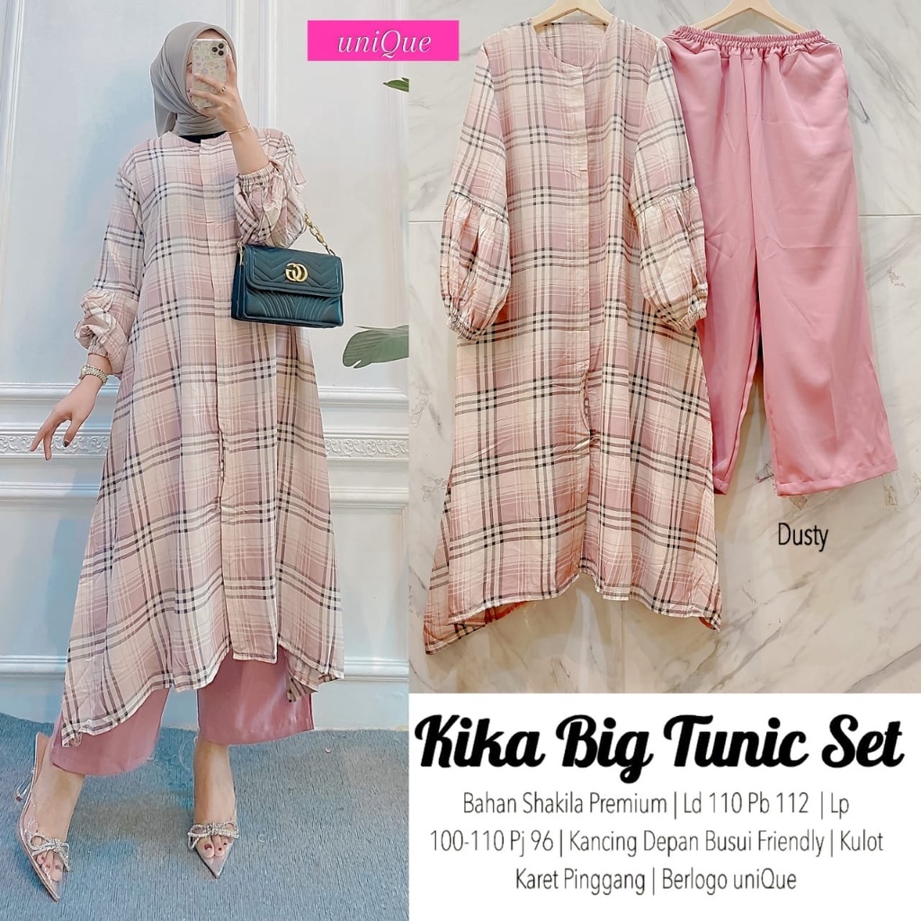 Kika Big Tunic Set Tunik || Fashion Busana Muslim Terbaru September 2022 || Setelan
