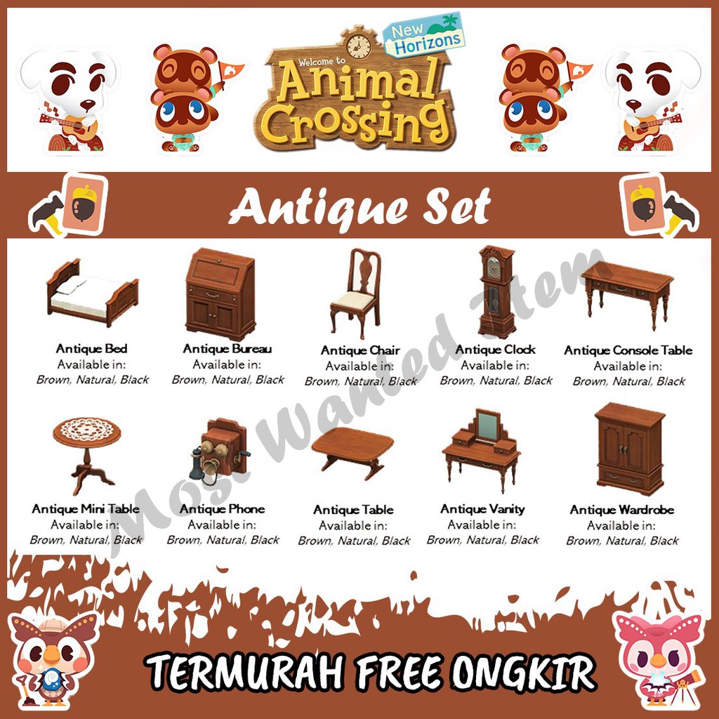Antique Set Animal Crossing New Horizons Furniture ACNH Item Items