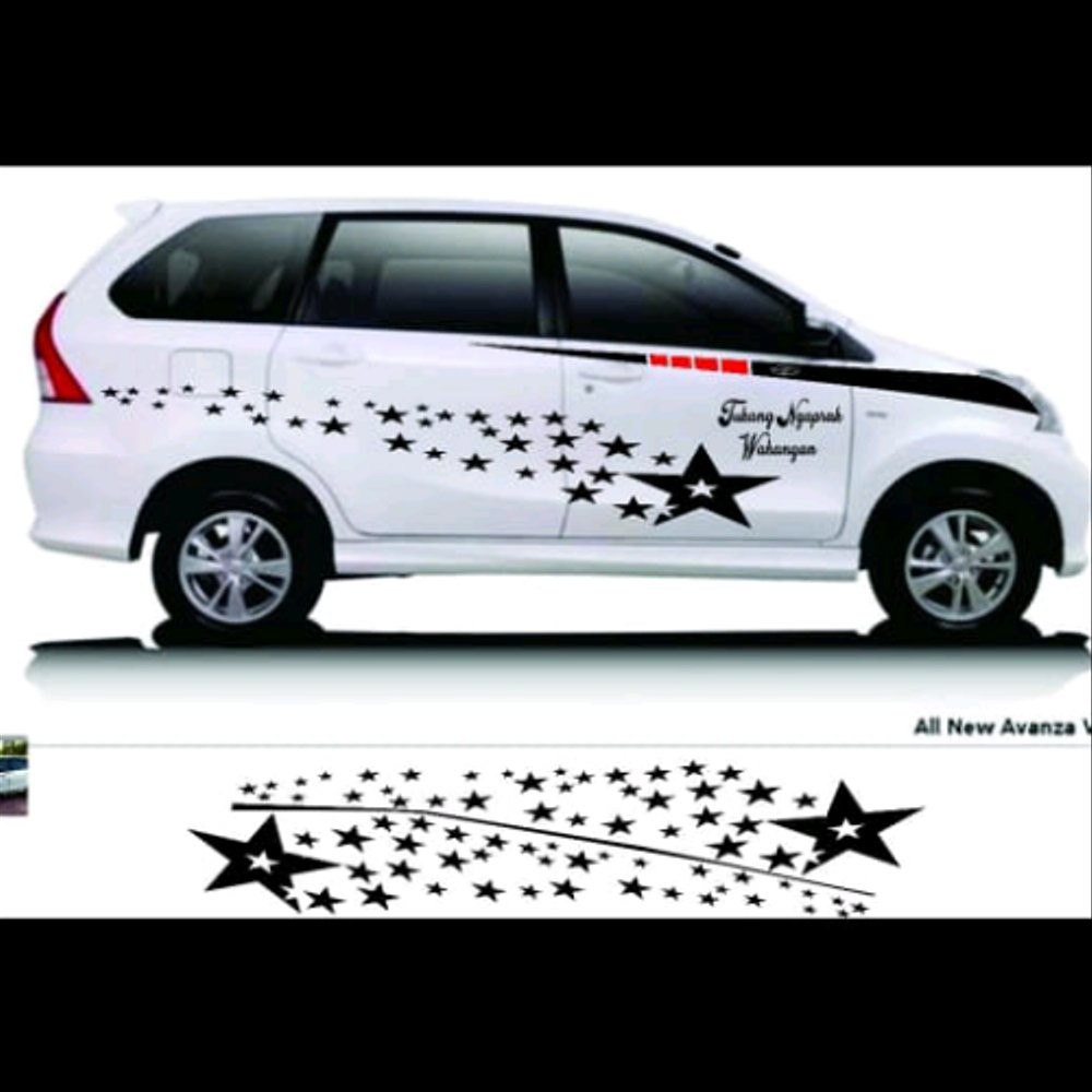 Sticker Mobil Cutting Stiker Mobil Avanza Stiker List Strioe