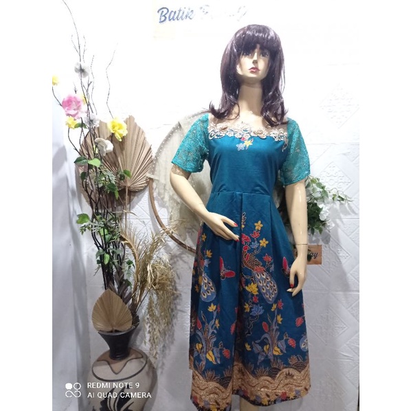 Dress Batik 103 Merak Unggul Jaya HM 050 S M L XL XXL JUMBO