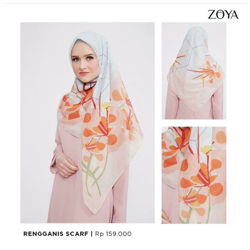 RENGGANIS SCARF KERUDUNG SEGI EMPAT MOTIF BY ZOYA PROMO
