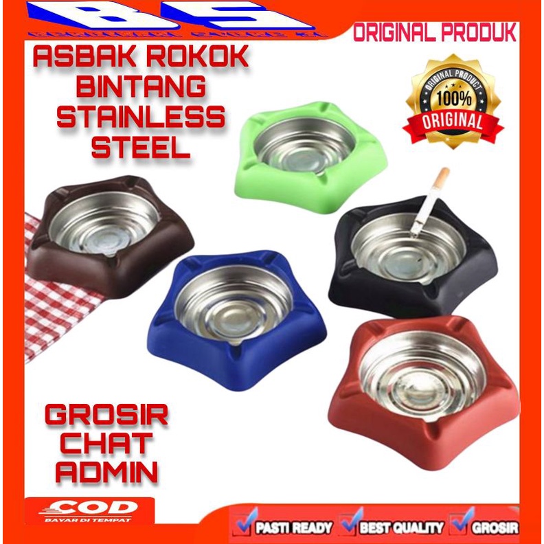 [BS] ASBAK ROKOK BINTANG WARNA STAINLESS STEEL TAHAN LAMA KUAT