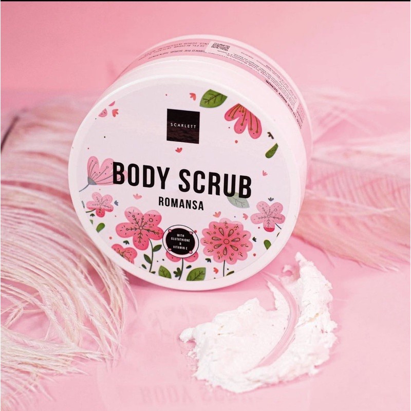 SCARLETT - Romansa Whitening Body scrub / Lulur Badan Pemutih Badan, Perontok Daki