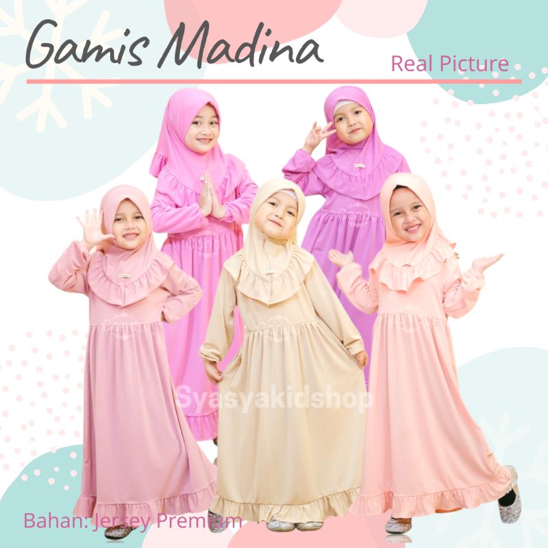 00113 Gamis Anak Model Medina Size S M L XL by Candy Project