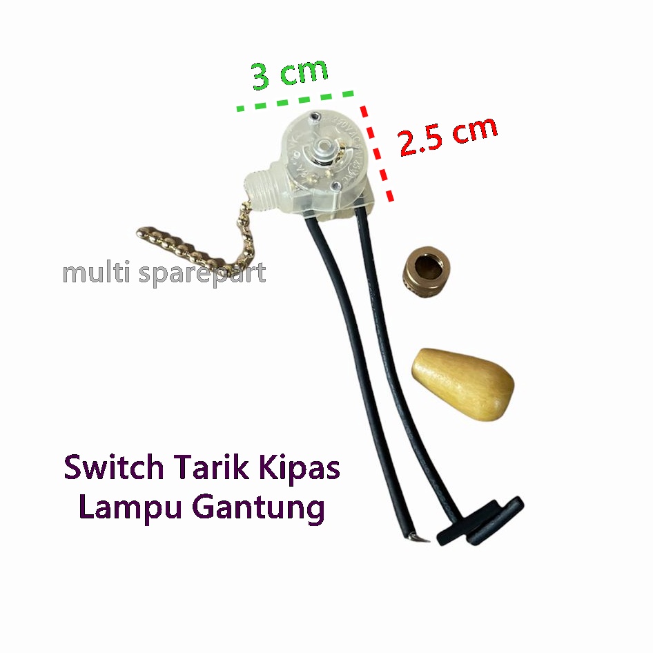 Switch Saklar Tarik lampu hias Kipas Angin Gantung Dinding Meja Universal