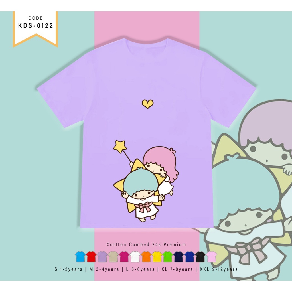 T-SHIRT KIDS / KAOS ANAK-ANAK BERGAMBAR LITTLE TWIN STAR / CUSTOM TEE / MURAH / ATASAN ANAK PEREMPUAN