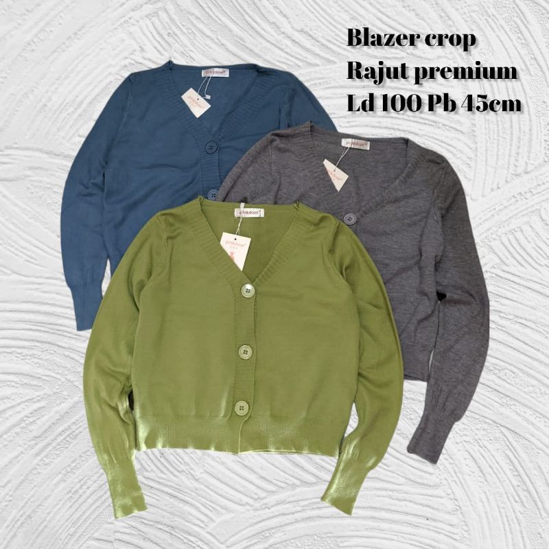 Blazer Crop Cardi Rajut Import premium polos