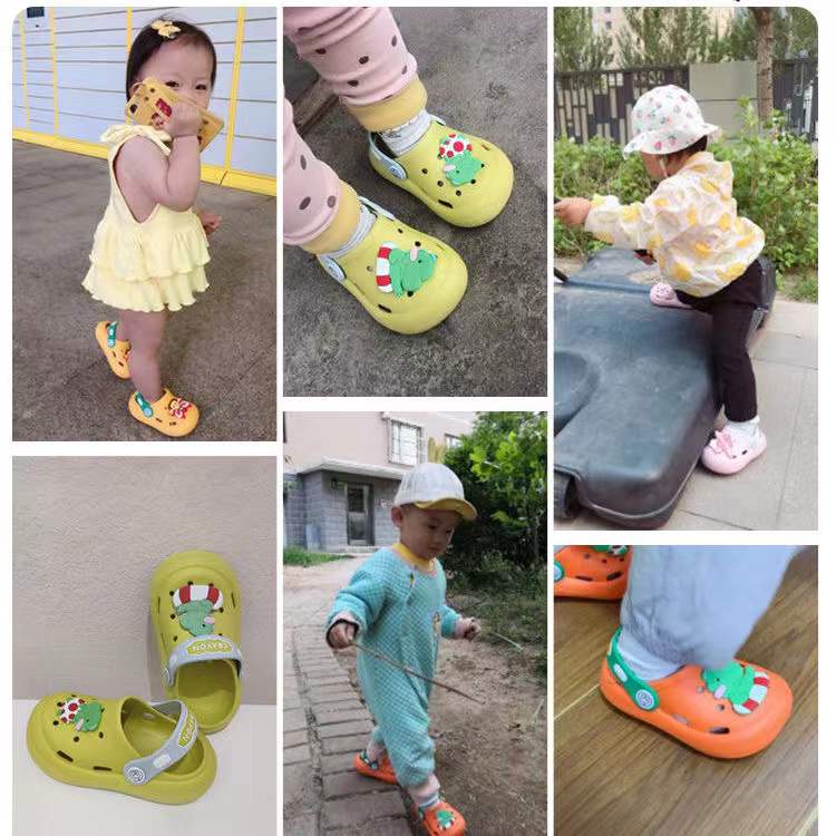 Sepatu Sandal Anak Sandal Baim Import Anak Dinosaurus EVA Bahan Perlindungan Lingkungan Non-slip Cocok Untuk Usia 1-5 Tahun