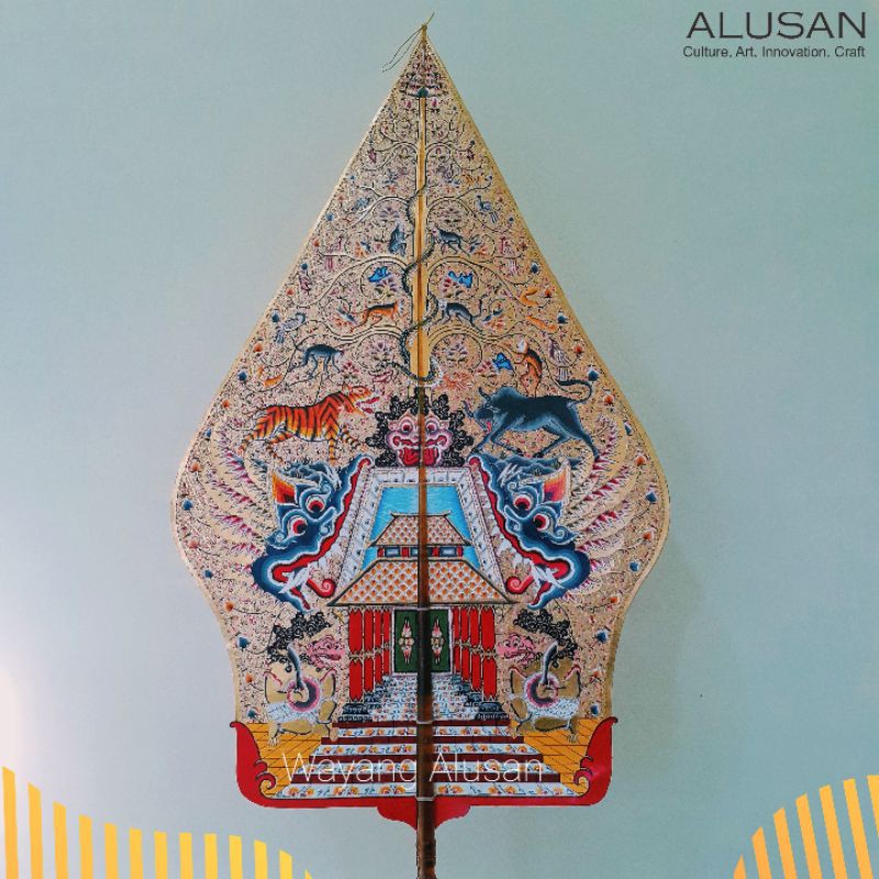 Gunungan wayang kulit halus ukuran standar dalang [tinggi gunungan 85cm]