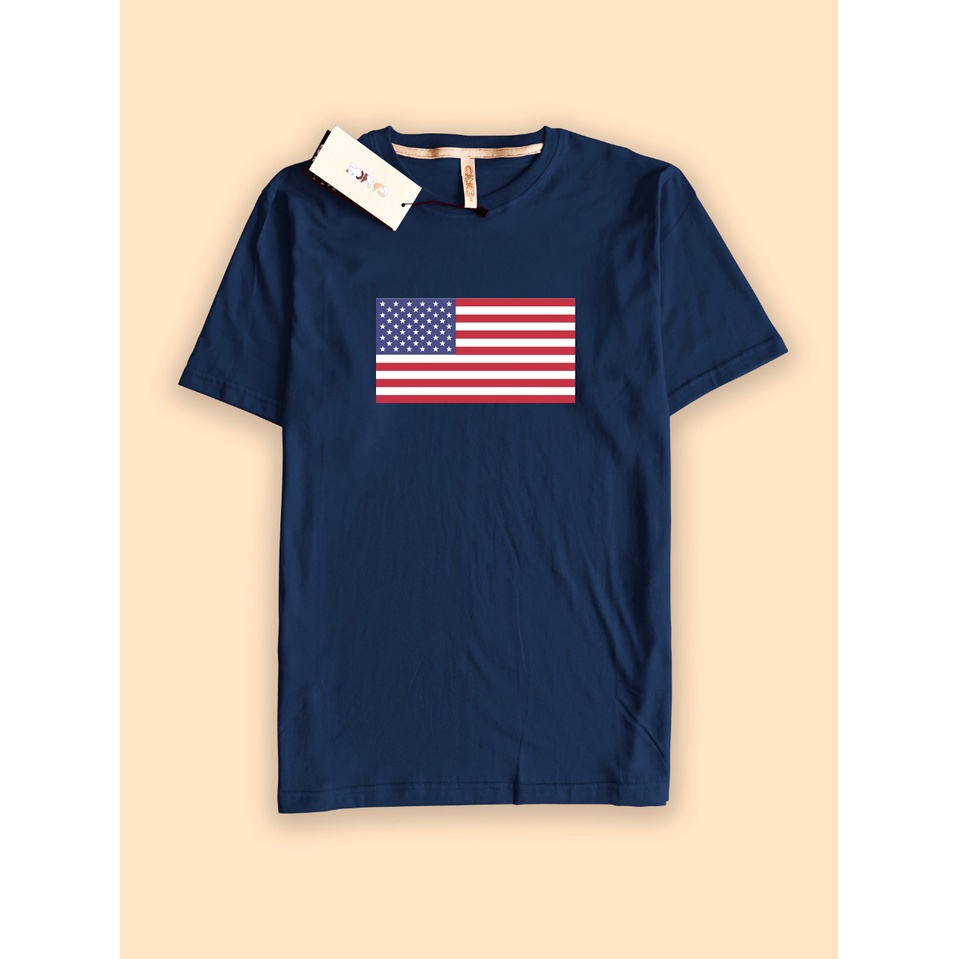 kaos tshirt premium bendera amerika usa flag