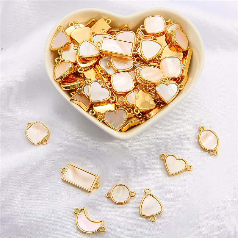 1pc 18k Gold Heart Butterfly Star Moon DIY Charm Pendants Connectors Dangle Earring Necklace Making Wholesale Plated