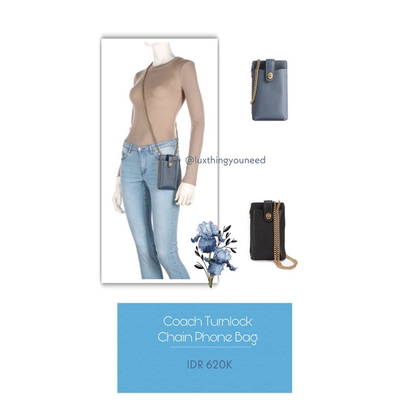 Coach Turnlock Chain Phone Bag