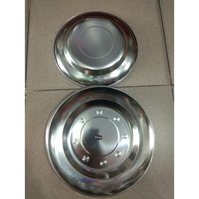 Piring Makan Stainless 24 Cm