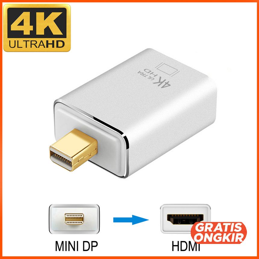 Adapter Converter Mini Display Port to HDMI 4K