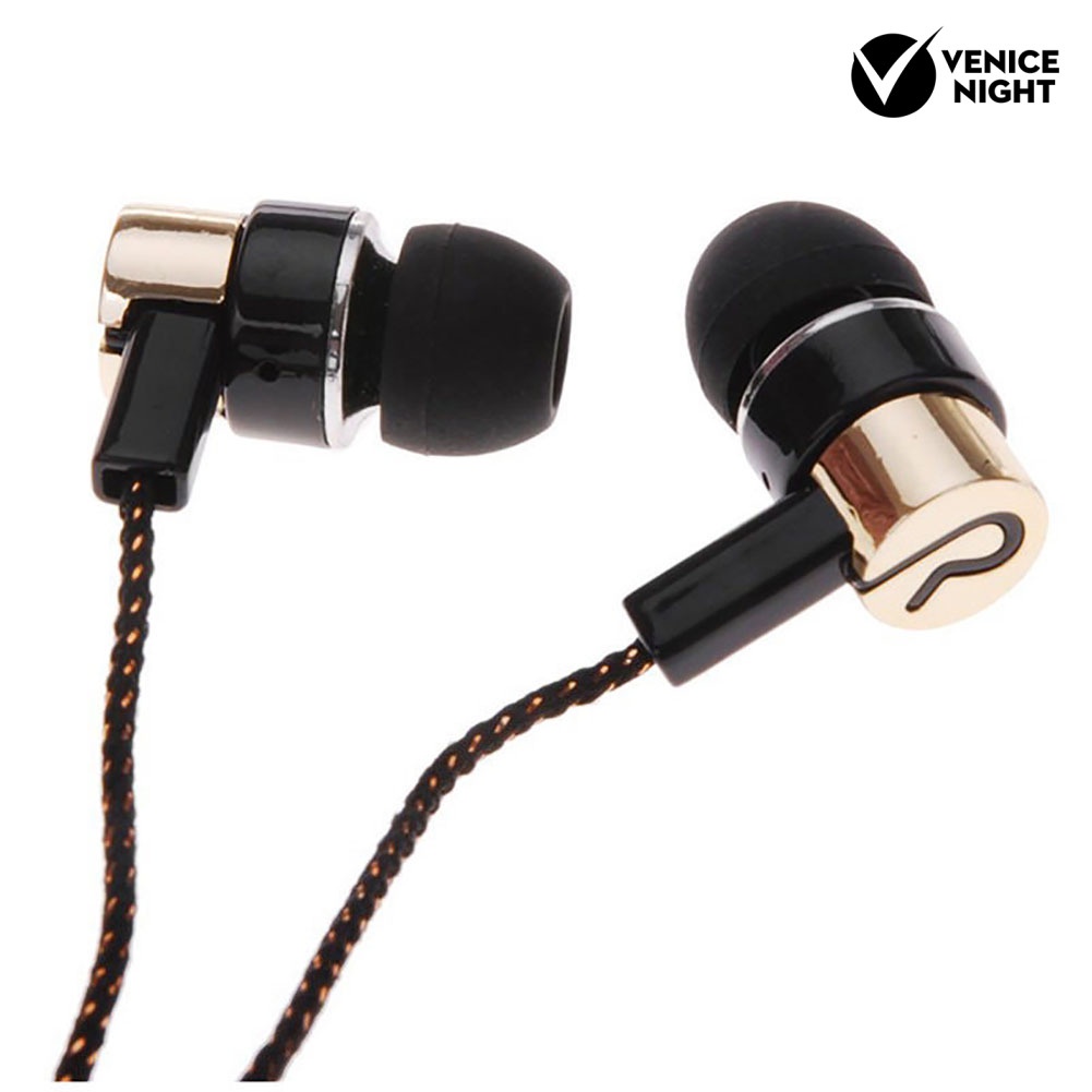 (VNEP) (Berkabel) Earphone In ear Stereo Peredam Suara Dengan Kabel Kepang 1.2m Untuk Samsung / HTC