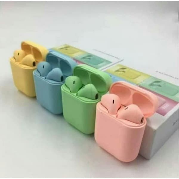 Headset Bluetooth Murah Inpods i12 TWS Macaron Headset Earphone Wireless Stereo Bluetooth Touch