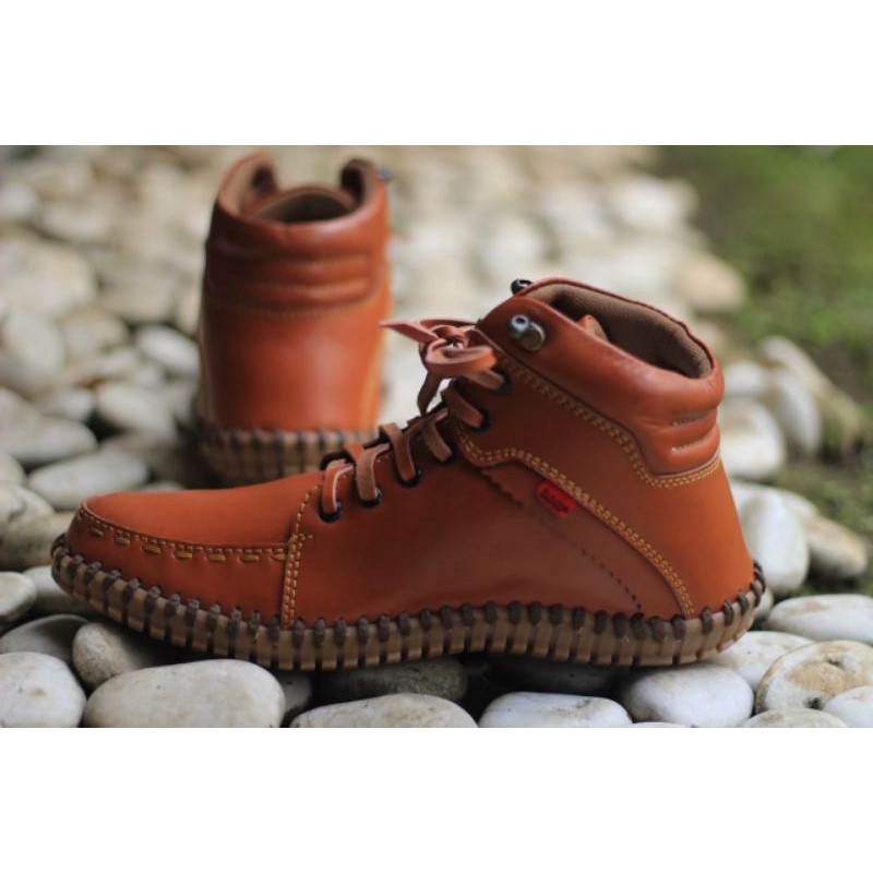 sepatu boot kulit pria asli - sepatu kulit pria - sepatu casual formal fashion kerja kantor proyek - sepatu pansus pria