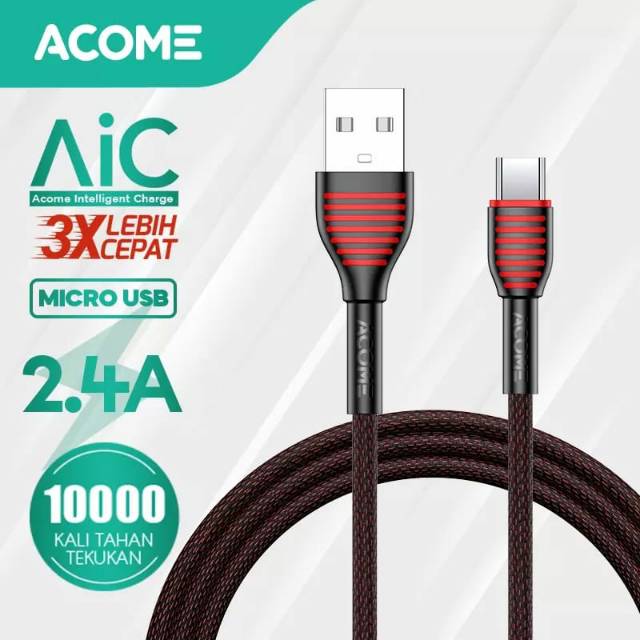 ACOME Original Kabel Data Micro USB Fast Charging Teknologi AIC