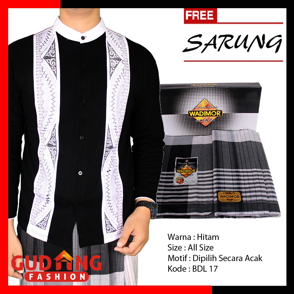 Baju Koko Panjang Plus Free Sarung - Banyak Pilihan Warna BDL (COMB)