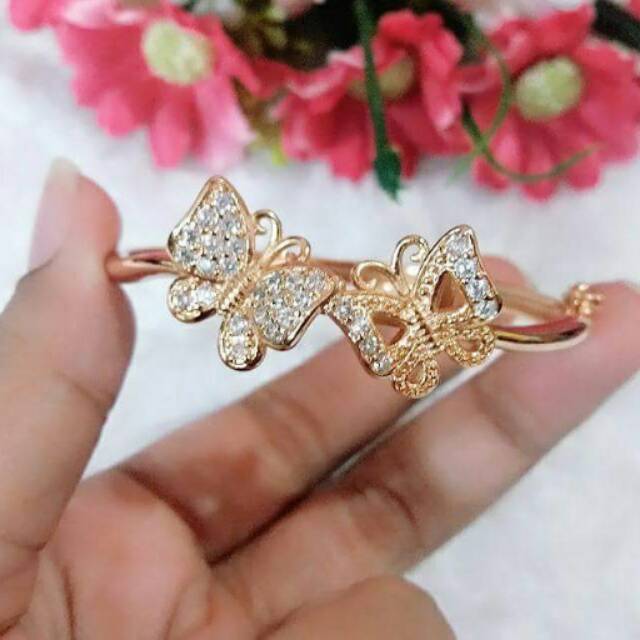 Gelang kupu lapis emas 22k