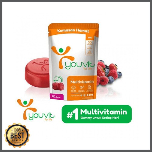 Best Seller!! YOUVIT Multivitamin Gummy Dewasa Pouch Isi 30 Gummy / MULTIVITAMIN DEWASA