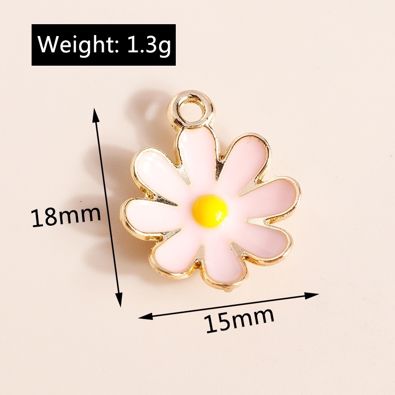 10pcs / Set Liontin Kalung / Gelang / Anting Bentuk Bunga Daisy Buatan Sendiri Untuk Hadiah Teman