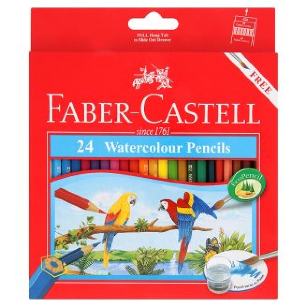 

Faber Castell 24 Watercolour Pencils 24 Color Pensil Warna Air 24 Original Asli BONUS KUAS