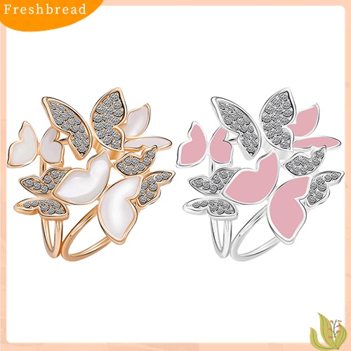 Fresh| Bros Pin Butterfly Cluster Bulat Hias Kristal Berlian Imitasi Untuk Aksesoris Scarf Wanita