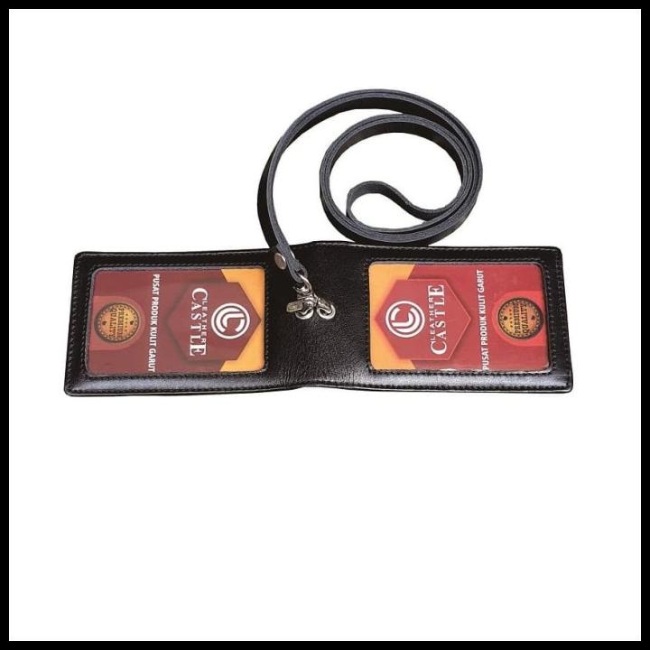 

PROMO ID CARD HOLDER DOUBLE FLIP MAGNET TALI KULIT HITAM PROMO