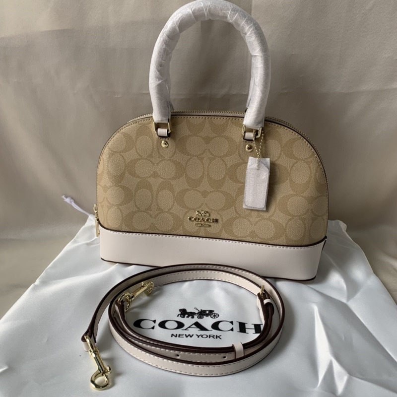 COACH SIERRA SIGNATURE MINI SATCHEL CHALK