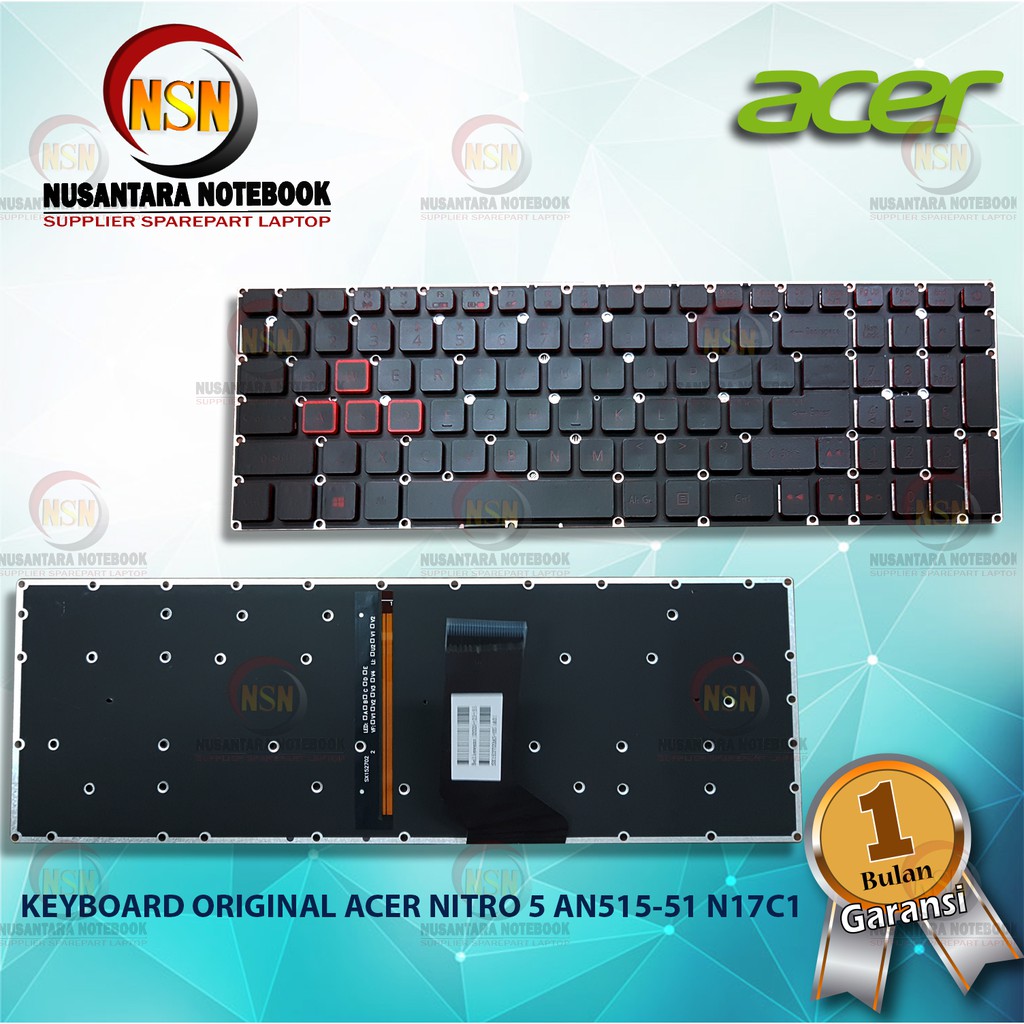 Keyboard Original Acer Nitro 5 AN515-51 AN515-52 AN515-5 N17c1 Series