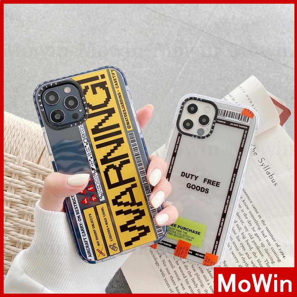 Mowin - Soft Case Tpu Transparan Motif Label Peringatan Untuk Iphone 12 Pro Max Xs Se Max 12 Se 2020 Pro 11 Mini Xr 8 7 7plus 8plus