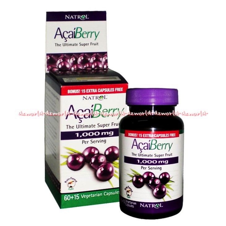 Natrol Acai Berry 1000mg Isi 75 Kapsul Suplemen Kesehatan Melawan Radikal Bebas