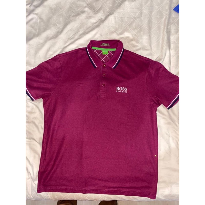 Never been used Hugo Boss Polo Maroon Moisture Manager Kaos Berkerah