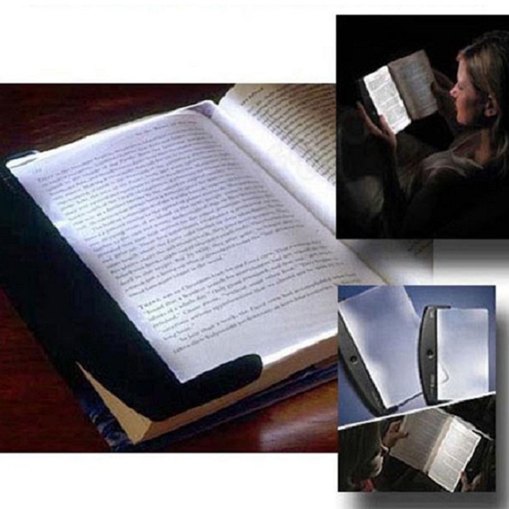 【COD Tangding】Creative Led Flat Light Book Night Student Lamp Reading Desk Portable Light