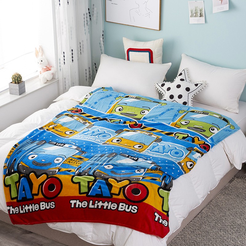 COD - HK - Selimut Karakter Bulu Halus Jumbo 150x200cm - Selimut Jumbo Doraemon Import-Tayo