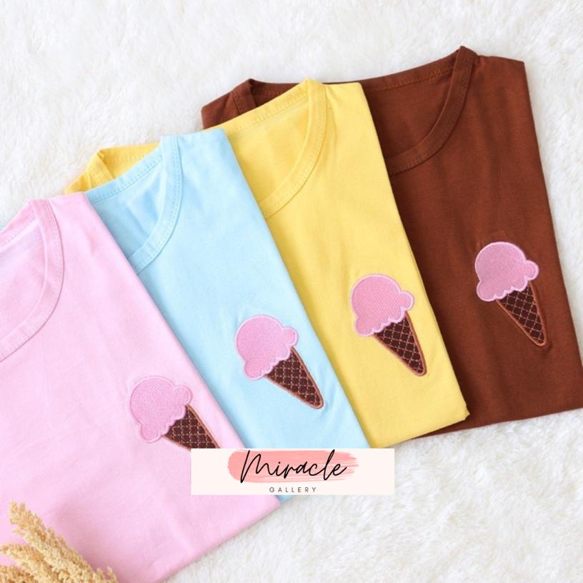 Kaos Wanita Premium / Tshirt Oversize Wanita ICE CREAM - Bordir