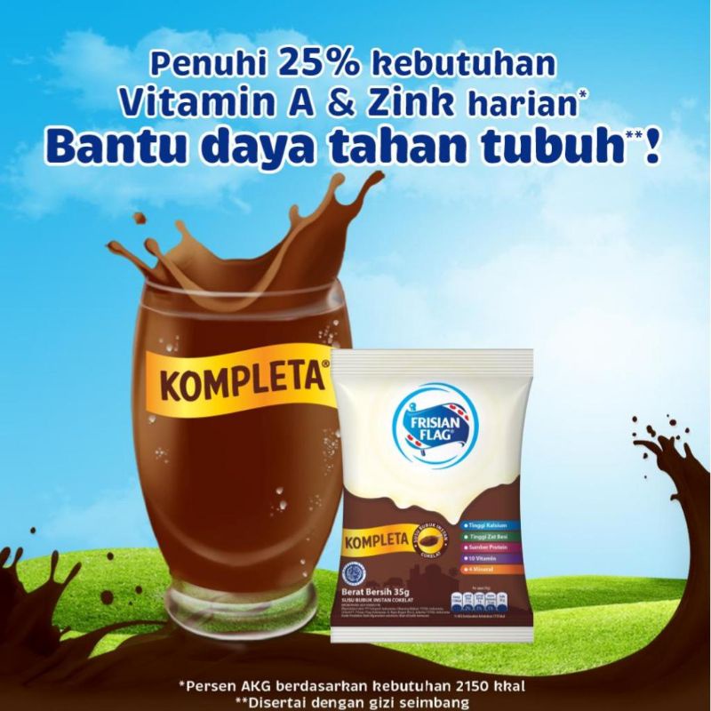 Susu Bubuk Frisian Flag KOMPLETA Vanila &amp; Coklat (Renteng 10's)