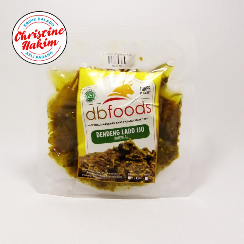 

Dendeng Balado Hijau DB Foods 250 gram Oleh-oleh Khas Masakan Padang