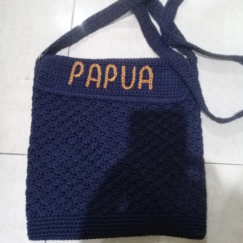 Tas Noken Papua Selempang Rajutan Pria Wanita