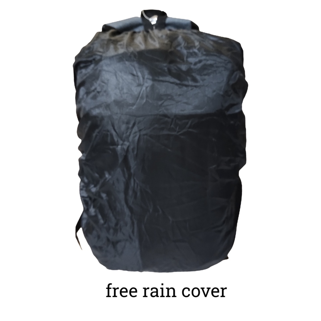 Backpack Polo Casual Pria - Tas Rasel Denim Laki laki Free Raincover