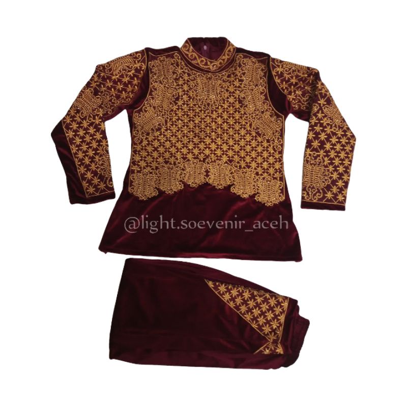 Baju Adat Aceh Cewek Bordir+Payet Tabur/Baju Pengantin Aceh Perempuan