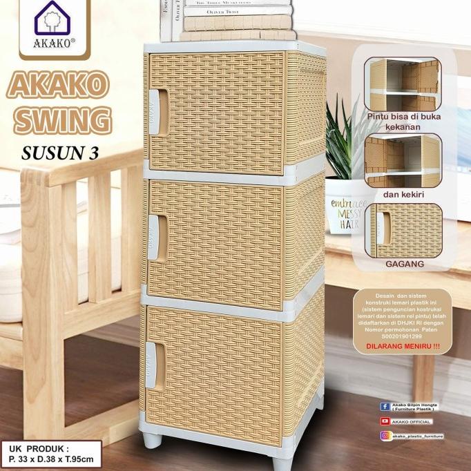 LEMARI PLASTIK SUSUN-3/LEMARI SWING AKAKO SUSUN-3